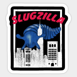 Blue Slugzilla 3D Printed Sensory Slug Rampages New York! Sticker